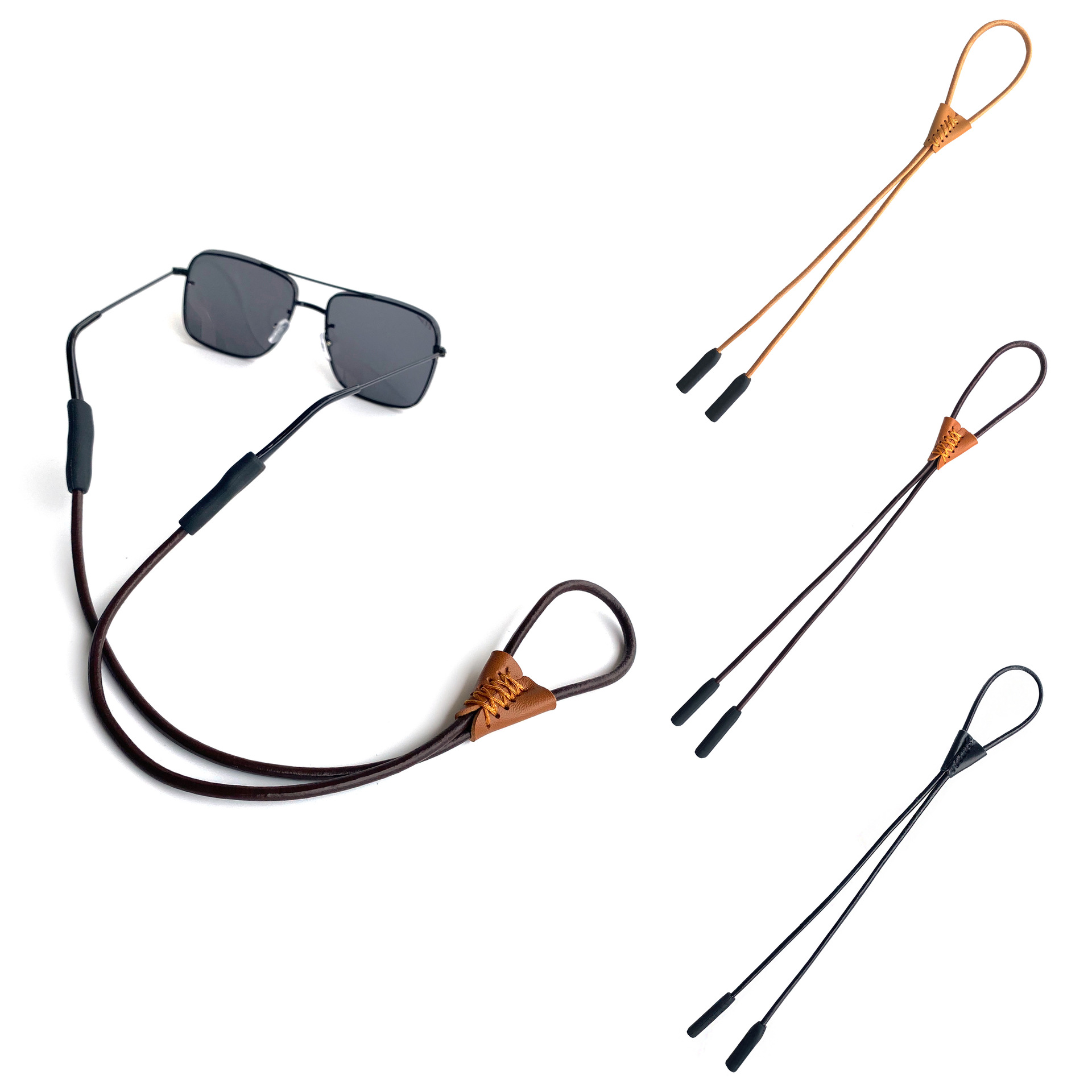Sunglass Retainer Cord - Tali Kacamata Kulit yang Dapat Disesuaikan,