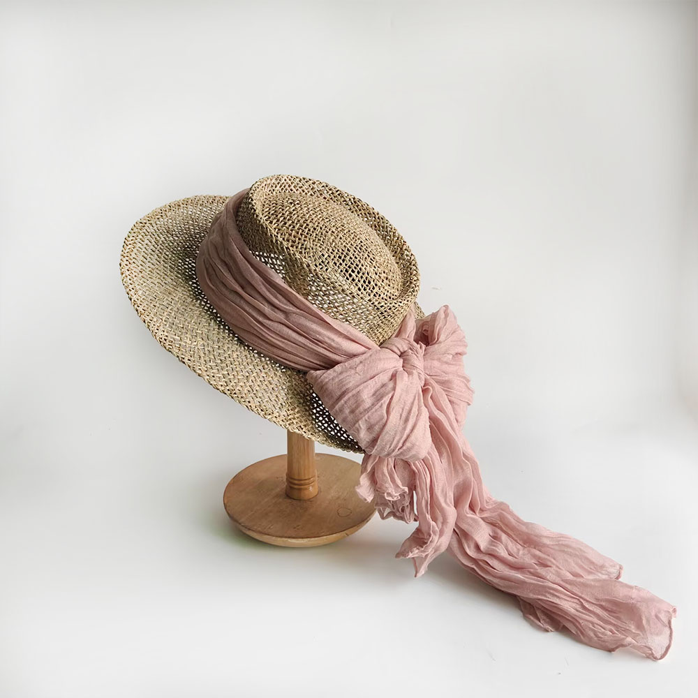 Topi Jerami Wanita Musim Panas - Bucket Hat Straw ulasan dan harga